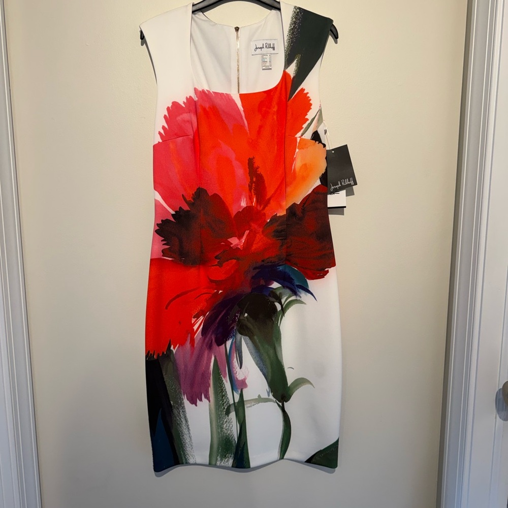 Joseph Ribkoff Red Floral Midi Dress